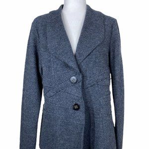 Luii 100% wool charcoal gray button front jacket